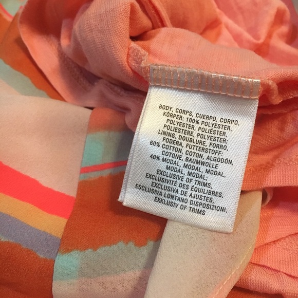 Anthropologie Meadow Rue Orange Striped Layered Back Tank Top Flowy Blouse XS - Picture 7 of 8